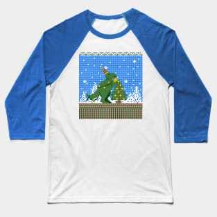 Christmas Tree Rex Dinosaur Baseball T-Shirt